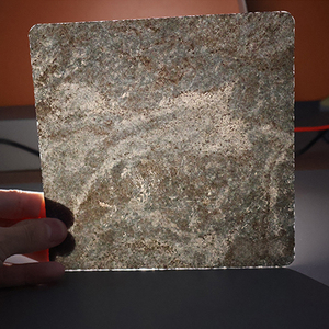 Artistic Weathered Steel Texture Translucent Resin Stone for Backlit Column Wrap - Product Image 1