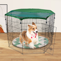 Parc pour animaux de compagnie en grillage métallique pliable, configuration DIY, clôture multi-panneaux pour chien, enclos d'isolement portable et respirant pour chiot