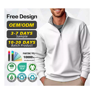 Chandail à demi-fermeture éclair 1/4 en tricot de laine mélangée sur mesure de grande taille pour hommes Chandail pour hommes Homme - Product Image 2