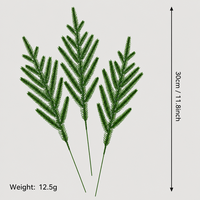 Vente en gros de branches d'aiguilles de pin artificielles de Noël, 35 cm, en PVC, fausse verdure, pour décoration de Noël, arbre de Noël, décoration intérieure, fleuriste, en vrac