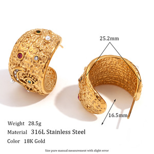 Diseño creativo Acero inoxidable 18K chapado en oro collar pendientes anillo conjunto Micro incrustaciones estrella Luna joyería <span class=keywords><strong>Daemon</strong></span> ojo collar - Product Image 5