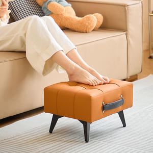 Reposapiés de Cuero Estilo Europeo, Otomana Acolchada con Espacio de Almacenamiento, Taburete para Sala de Estar, Banco para el Pie de la Cama o Sofá - Product Image 3