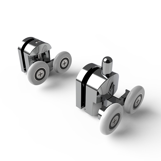 Ванная комната пластиковые двойные колеса стекло небольшой 4 дверь душевой кабины стеклянные раздвижные двери