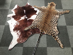 Bán buôn Tùy chỉnh hình dạng da động vật giả lông bò 3D in da bò thảm - Product Image 6