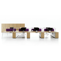 Espaces de coworking, table de bureau, poste de travail modulaire, 4 à 6 places, bureau ouvert, postes de travail pour le personnel, mobilier de bureau