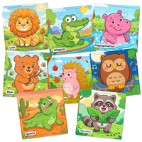 Puzzles d'animaux en papier, ensemble de 9 pièces avec noms d'animaux, jouets éducatifs pour la maternelle, la classe, la maison, cadeau d'anniversaire, boîte cadeau