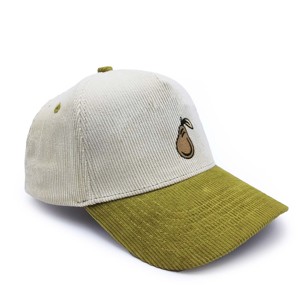 Gorra de béisbol de pana personalizada de 5 paneles con visera en A, bicolor, con cierre snapback y logotipo bordado - Product Image 1