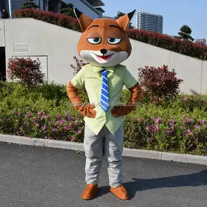 Costume de mascotte de renard pour la publicité, costumes en peluche, populaire, bon marché, nouveau