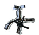 Robinet mélangeur mural moderne en zinc léger pour machine à laver, avec double tête de robinet et noyau de valve en laiton