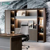 Bureau d'angle contemporain moderne Liyu pour PDG, table d'ordinateur en bois extensible et convertible avec finition mélamine