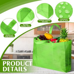 Bolsas de Compras de Polipropileno Tejido Reciclado, Bolsas de Polipropileno Laminado Reutilizables con Impresión Personalizada, Venta al Por Mayor - Product Image 4