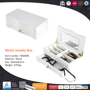 2025 màu hồng cửa hàng bán buôn tùy chỉnh in bằng gỗ sang trọng hộp đồ trang sức cho đồ trang sức lưu trữ với ngăn kéo - Product Image 5