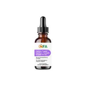 Gouttes liquides OEM de poivre de Cayenne, d'aubépine et de curcuma avec vitamines K2 et D3 pour soutenir la santé des os, immunitaire et digestive - Product Image 1