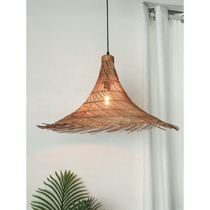 โคมไฟหวายทรงกลม E27 LED สำหรับห้องนอน ห้องนั่งเล่น ร้านอาหาร ร้านน้ำชา - Product Image 1