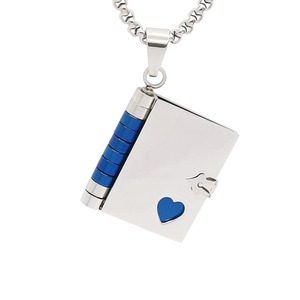 Collar con Colgante de <span class=keywords><strong>Libro</strong></span> Abrible con Corazón <span class=keywords><strong>Hueco</strong></span> de Acero Inoxidable Personalizado de Moda al por Mayor para Mujer - Product Image 2