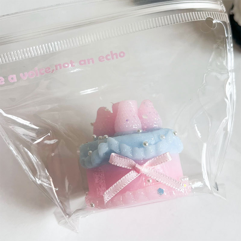 12cm TPR Cake squeeze  (pink+blue+pink)