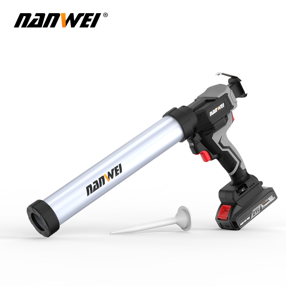 NANWEI 21V Electric Cordless Glass Glue Gun Machine 315ml Power Caulking Guns for Home and Industry