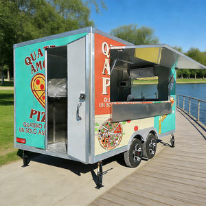 Remolque de cocina móvil cuadrado aprobado por CE DOT, chasis de acero galvanizado, totalmente equipado para pizza, barbacoa y comida rápida. - Product Image 3