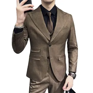 Luxury Elegant hot Sale High Quality Slim Fit men suits direct manufacturer Gentleman Two Button Business Blazer set for Men