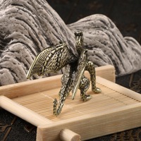 1 pieza Adorno de latón de dragón volador Warcraft, estilo antiguo, de diseño creativo y moderno, mascota de té de dragón mágico, decoración de mesa, artesanía