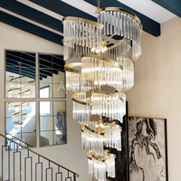 Luminaire en cascade en verre moderne ANNO pour la conception d'escaliers de villas de luxe