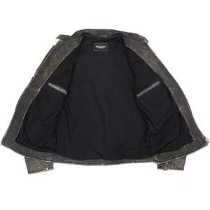 2025 cuir Vintage SFM1808 veste en cuir noir pour hommes avec épaule cousue et fermeture éclair avant pour moto Auto Racing Wear - Product Image 3