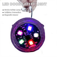 Lampu Keselamatan Mobil LED Mini 5V Nirkabel Sensor Magnetik Lampu Ambient Sinyal Tabrakan Belakang Peringatan Pintu Strobo Kondisi Baru