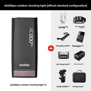 <span class=keywords><strong>Flash</strong></span> Externo Godox AD200pro - TTL con Sincronización de Alta Velocidad, 200W, Portátil, Doble Cabezal, con Batería de Litio para Cámaras SLR - Product Image 6