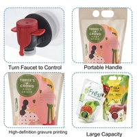 Pochettes à vin personnalisées 1L 2L 3L avec robinet distributeur, pochettes verticales avec robinet pour vins, cocktails, sangrias et boissons alcoolisées