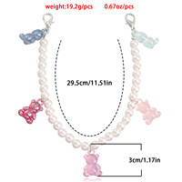 Chaîne en perles amovible avec pendentif ours en bonbons, accessoires pour chaussures pour femmes, nouvelle collection