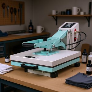 Presse à chaud semi-automatique Vevor 15x15 pouces pour t-shirts et mugs, 220V/110V, équipement d'impression par transfert thermique - Product Image 2