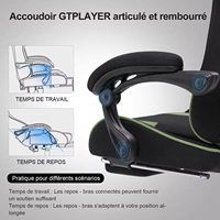 Chaise de bureau ergonomique moderne de haute qualité, finement conçue, pivotante, en cuir, réglable en hauteur avec vérin à gaz 3 positions, idéale pour le gaming