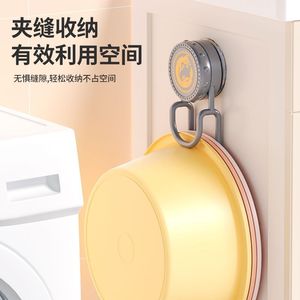 Suction Cup Washbasin Holder Round Wall Mounted No Drilling Required Basin Storage <b>Hook</b> <b>Bathroom</b> ABS Material - Product Image 3
