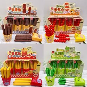 Yeni patates kızartması çikolata bar şekli paylaşımı silgi takım sevimli yeşil soğan silgi temiz çocuk hediye okul kırtasiye seti - Product Image 1