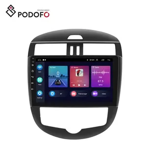 Podofo 10 אינץ סטריאו לרכב עבור ניסן Tiida 2011-2015 אנדרואיד 13 רדיו רכב פנל CarPlay אנדרואיד אוטומטי GPS WIFI BT FM חלקי רכב