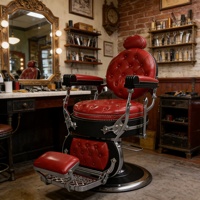 Fauteuil de Barbier Professionnel Rétro Meientai pour Salon de Coiffure – Durable, Marron, Blanc, Or, Vert, Gris – Chaise de Lavage pour Barbier