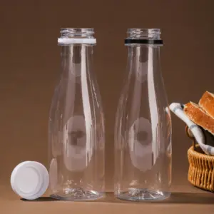 Long Neck Reusable Transparent Empty Beverage Clear 350ml 12oz PET Juice Plastic Beverage Soft Drinks Bottles Containers