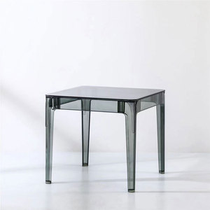 Mobili da pranzo moderni Design semplice piano <span class=keywords><strong>in</strong></span> vetro <span class=keywords><strong>trasparente</strong></span> Base <span class=keywords><strong>in</strong></span> <span class=keywords><strong>plastica</strong></span> tipo quadrato - Product Image 4