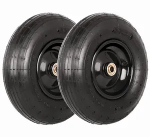 HKT1475 Wholesale Wheelbarrow Replacement Tires 4.00-6 Air Filled Wheels 13inch Pneumatic Rubber Wheel