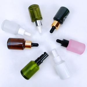 Flacon compte-gouttes et pot en verre dépoli vert mat pour sérum liquide et huile essentielle, avec épaule oblique, 15ml, 30ml, 60ml - Product Image 5