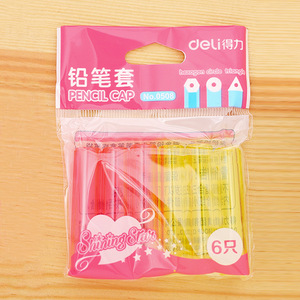 Deli Pencil Cap No.0508 6 Pieces Plastic Pencil Extender For School Office Use - Product Image 2
