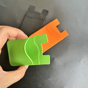 Custom logo Adhesives Pocket Upgraded 2 Layers Stick on Mobile Phone case Back Side Silicone Credit Card Holder Wallet - Product Image 5
