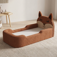 Canapé-lit pour enfants en forme de renard, rembourré, faible au sol, pour chambre et salle de jeux