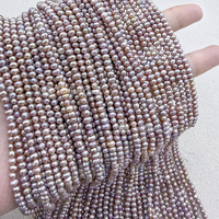 Perles d'eau douce naturelles en vrac Muses Jewels, grande réduction, perles de riz violettes de 3 mm à 4 mm pour la fabrication de bijoux, Perolas Naturais