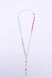 <span class=keywords><strong>Collar</strong></span> de Rosario de Cristal con Cruz Cristiana Personalizado a Precio de Fábrica, con Colgante Multicolor, Joyería Hecha a Mano para Fiestas - Product Image 6