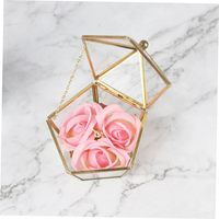 Dôme en verre personnalisé de luxe en forme de pentagone pour bijoux de mariée, plantes succulentes, mini-paysages, décoration de mariage