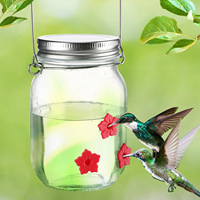 Mangeoires à oiseaux d'extérieur suspendues en PET, mangeoire à colibris avec 3 ports d'alimentation en forme de fleurs pour boire