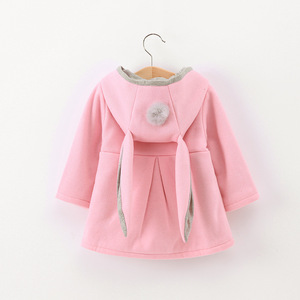 Adorable Chaqueta <span class=keywords><strong>de</strong></span> Invierno para Niñas Pequeñas con Orejas <span class=keywords><strong>de</strong></span> Conejo, Pompones, Botones, Capucha y Forro - Product Image 5