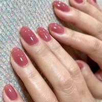 Lot de 24 faux ongles courts en amande couleur unie, à presser, en ABS réutilisable, avec logo personnalisé, OEM ODM, fourniture directe usine