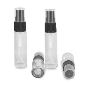 Custom empty 5ml 10ml black white and clear glass atomizer small mini perfume spray bottle
